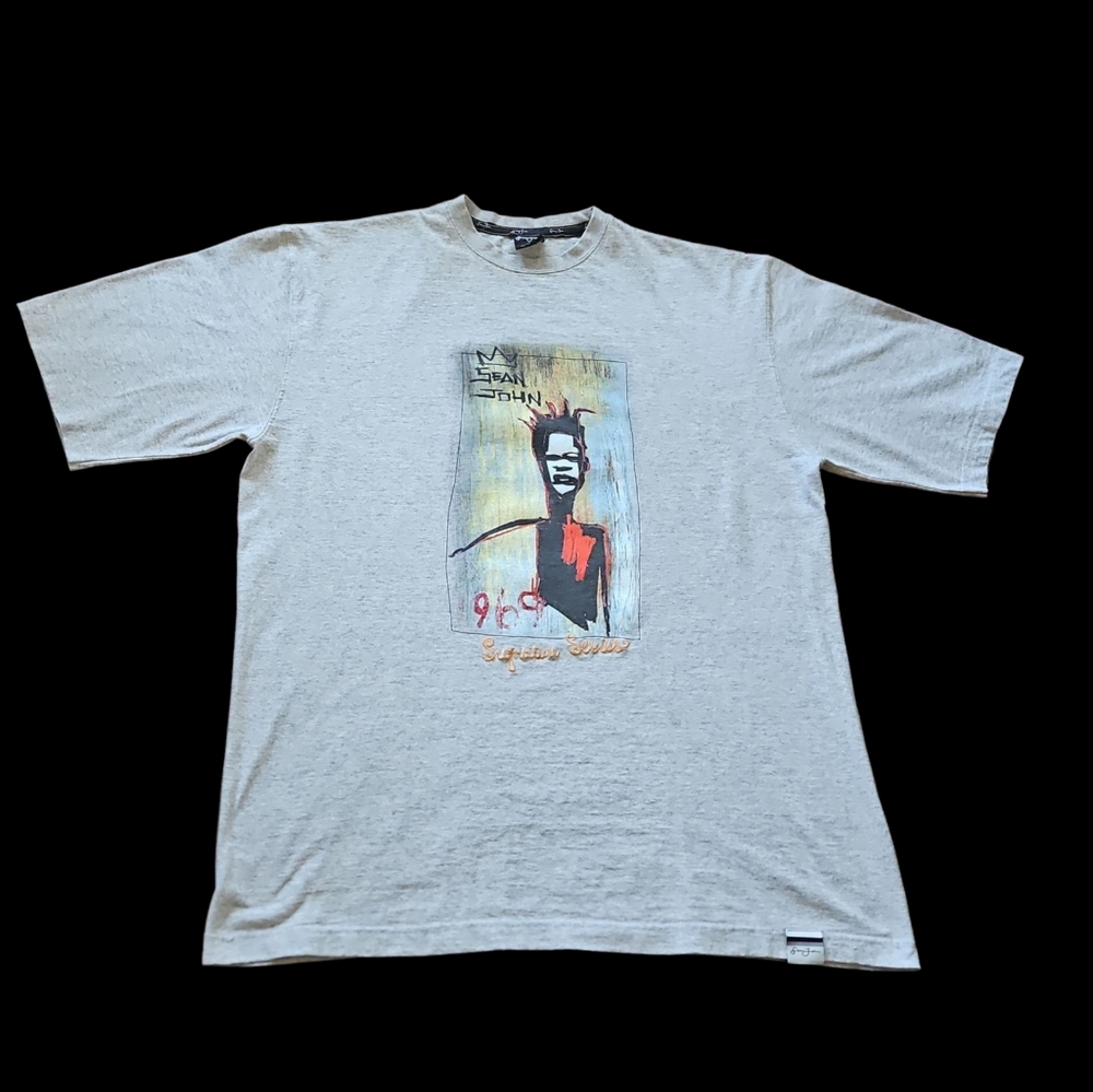 Sean John T-shirt Vintage Collection Short Sleeves in Grey Mens L